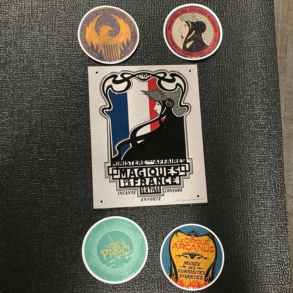 French Ministry of magic sign & 4 stickers from harry potter Fantastic beasts